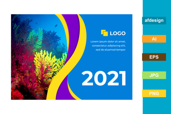 2021 Calendar with a Navy Blue Theme