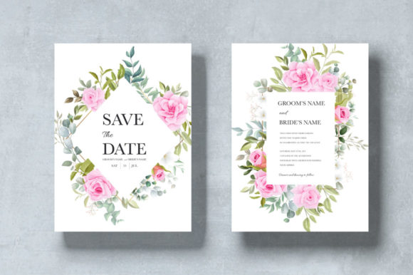 Beautiful Wedding Invitation with Floral