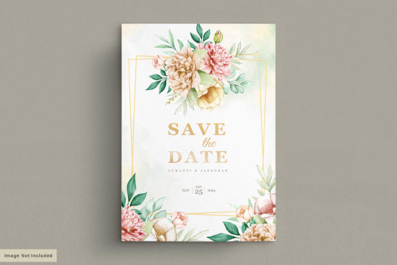 Peonies Wedding Invitation Card Set