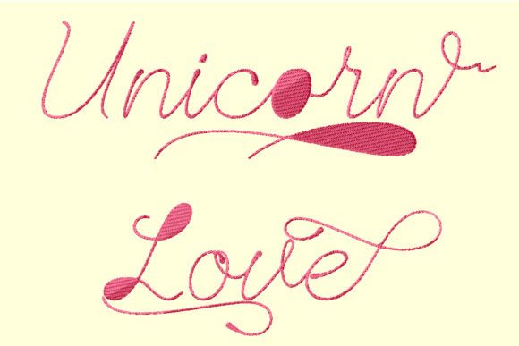 Unicorn Love: A Versatile Embroidery Lettering Design for Vintage-Inspired Projects