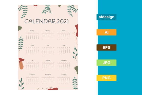 Wall Calendar 2021 with Natural Abstract
