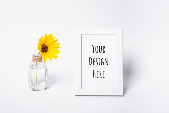 White Empty Picture Frame Mock Up for Creators
